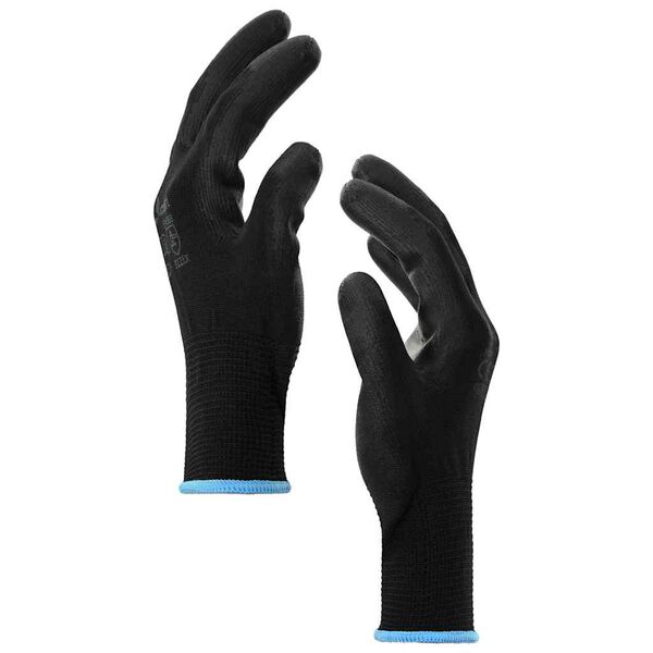 vidaXL Gants de Travail 12 pcs Noir 9 / l Polyester