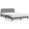 vidaXL Lit avec matelas Dover taupe 140x190 cm tissu