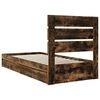 vidaXL Lit de Rangement Ch&ecirc;ne fum&eacute; 90 x 190 cm Bois d'ing&eacute;nierie