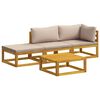 vidaXL Ensemble de Canap&eacute;s 4 pc Naturel Bois d'Acacia Massif