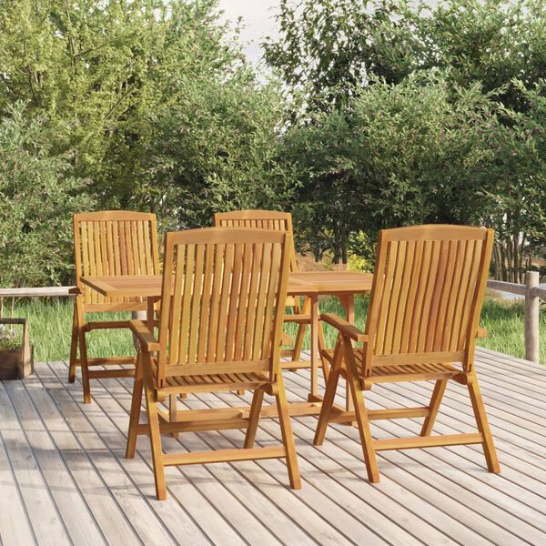 vidaXL Ensemble &agrave; manger de jardin 5 pcs Bois de teck massif