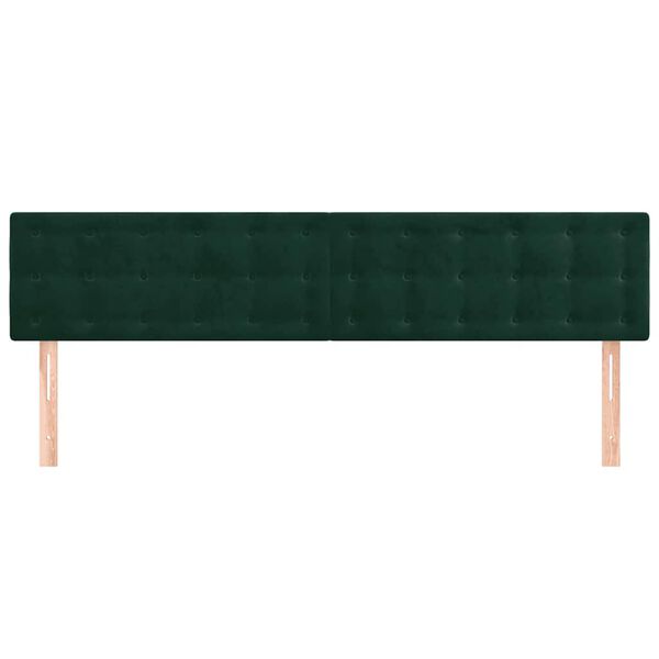 vidaXL T&ecirc;tes de lit 2 pcs Vert fonc&eacute; 90x5x78/88 cm Velours