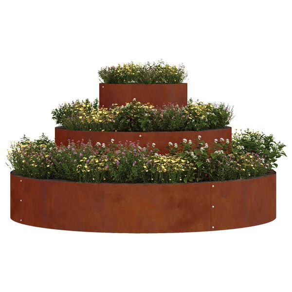 vidaXL Cache-pot de jardin Marron 120 x 120 x 20 cm Acier patin&eacute;