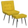 vidaXL Chaise de relaxation avec tabouret jaune velours