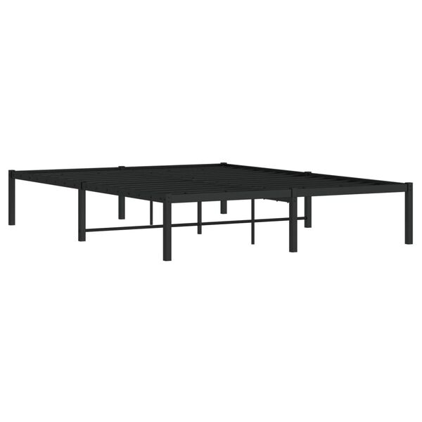 vidaXL Cadre de lit m&eacute;tal sans matelas noir 140x200 cm