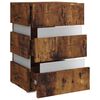 vidaXL Table de chevet &agrave; LED ch&ecirc;ne fum&eacute; 45x35x67 cm bois d'ing&eacute;nierie