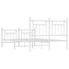 vidaXL Cadre de lit métal sans matelas et pied de lit blanc 150x200 cm