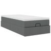 vidaXL Cadre de lit ottoman avec matelas gris fonc&eacute; 90x190 cm tissu