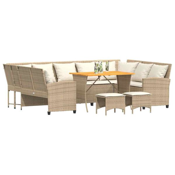 vidaXL Salon de jardin avec coussins 4 pcs beige r&eacute;sine tress&eacute;e