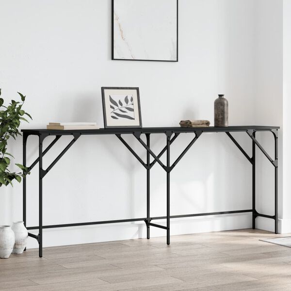 vidaXL Table console noir 180x29x75 cm bois d'ing&eacute;nierie