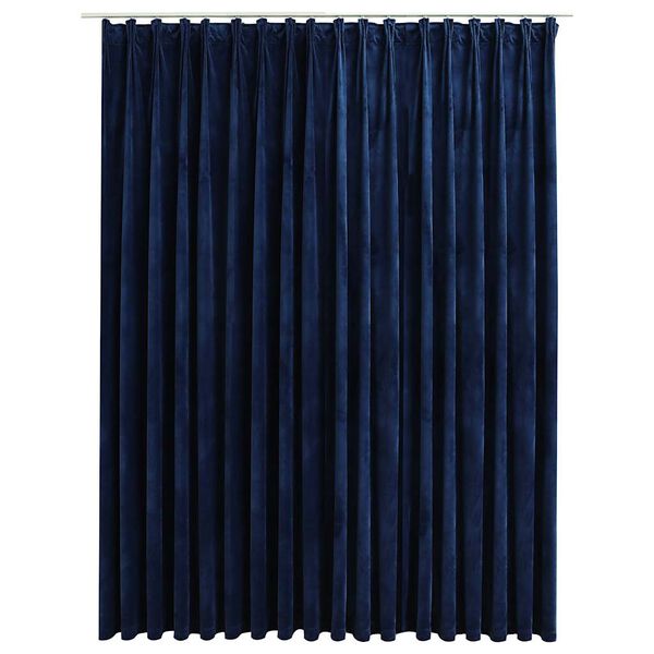 vidaXL Rideau occultant avec crochets Velours Bleu fonc&eacute; 290x245 cm