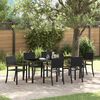 vidaXL Ensemble de salle &agrave; manger pour jardin 7 pcs Noir