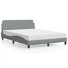 vidaXL Lit avec matelas Dover gris clair 140x190 cm tissu