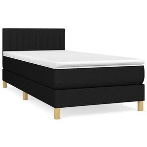 vidaXL Sommier &agrave; lattes de lit et matelas Noir 80x200 cm Tissu