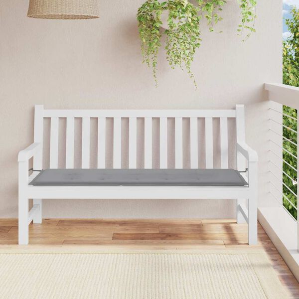 vidaXL Coussin de banc de jardin gris 150x50x4 cm tissu oxford