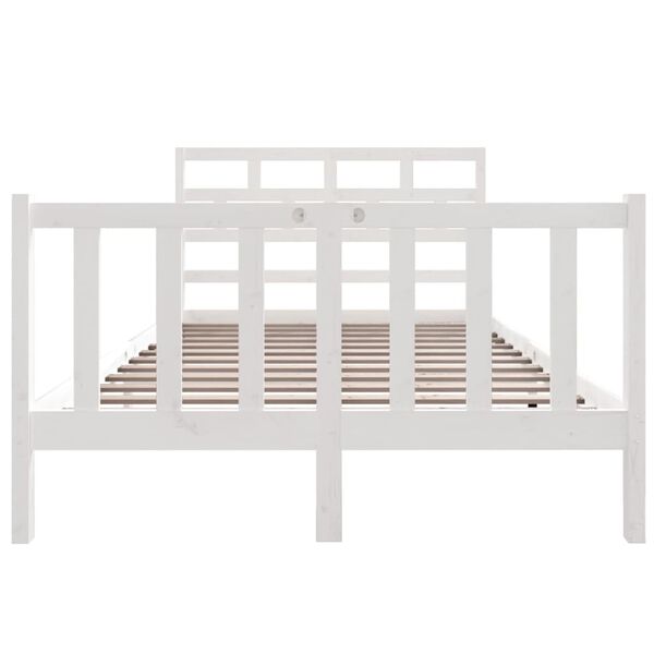 vidaXL Cadre de lit sans matelas blanc bois de pin massif