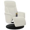vidaXL Fauteuil inclinable de massage avec repose-pieds cr&egrave;me velours