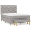 vidaXL Sommier &agrave; lattes de lit avec matelas Gris clair 140x190cm Tissu