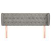 vidaXL Tête de lit avec oreilles Gris clair 163x23x78/88 cm Velours