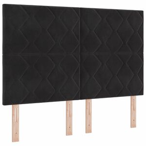 vidaXL T&ecirc;te de lit LED Noir 144 cm Cuir synth&eacute;tique