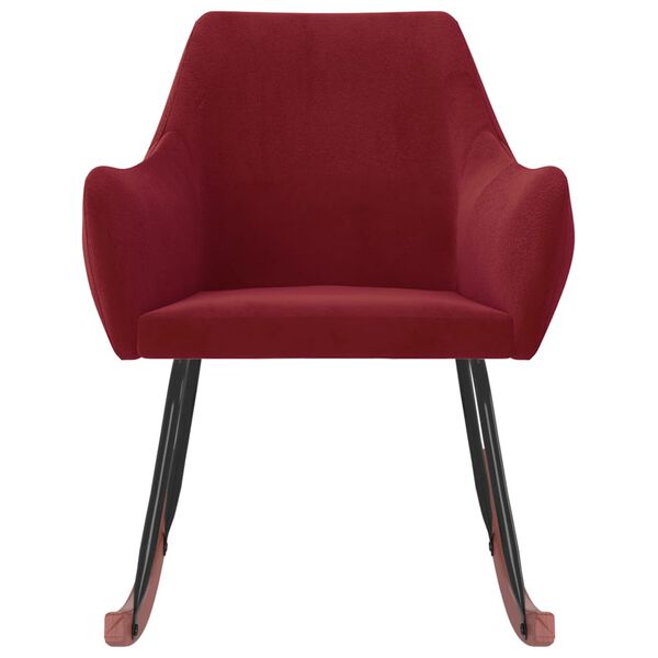 vidaXL Chaise &agrave; bascule Rouge bordeaux Velours