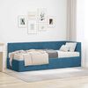 vidaXL Cadre de lit d'angle avec matelas Bleu 80 x 200 cm Velours