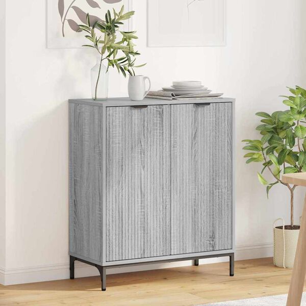 vidaXL Buffet Gris Sonoma 69,5 x 33 x 82 cm Bois d'ing&eacute;nierie