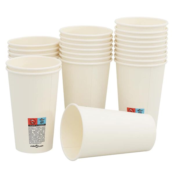 vidaXL Tasses &agrave; caf&eacute; en papier 1000 pcs 16oz 400ml blanc