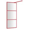 vidaXL Paroi de douche avec verre ESG transparent rouge 90x195 cm