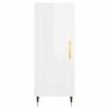 vidaXL Buffet haut Blanc brillant 34,5x34x180 cm Bois d'ing&eacute;nierie