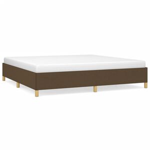 vidaXL Cadre de lit sans matelas marron fonc&eacute; 200x200 cm tissu