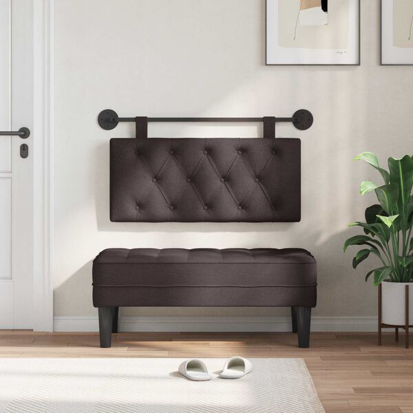 vidaXL T&ecirc;te de lit suspendue Marron fonc&eacute; 100 x 55 x 7 cm tissu