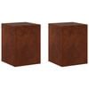 vidaXL Support de Plante 2 pcs Rouill&eacute; 30 x 30 x 40 cm Acier patin&eacute;