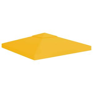 vidaXL Toile de toit de belv&eacute;d&egrave;re 2 niveaux 310 g/m&sup2; 3x3 m Jaune