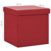 vidaXL Tabouret de rangement pliable Rouge bordeaux PVC