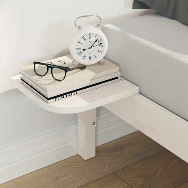 vidaXL Cadre de lit avec tables de chevet Blanc 160 x 210 cm