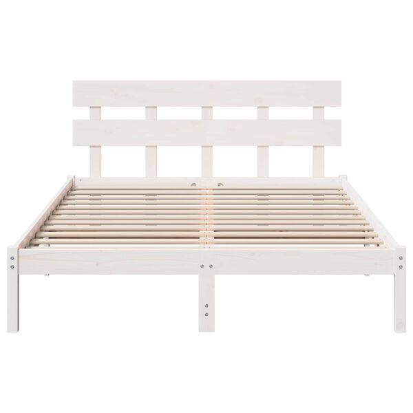 vidaXL Cadre de lit Blanc 160 x 200 cm Bois de pin massif