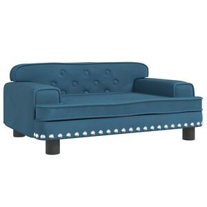 vidaXL Canap&eacute; pour enfants bleu 70x45x30 cm velours