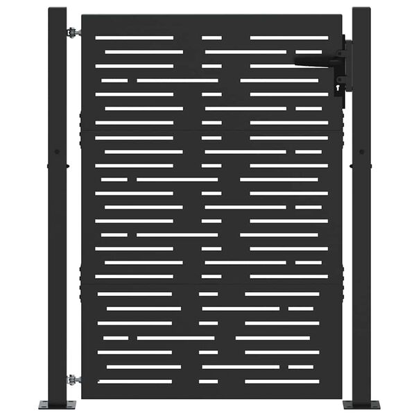 vidaXL Porte de Jardin Noir 85 x 130 cm Acier enduit de poudre