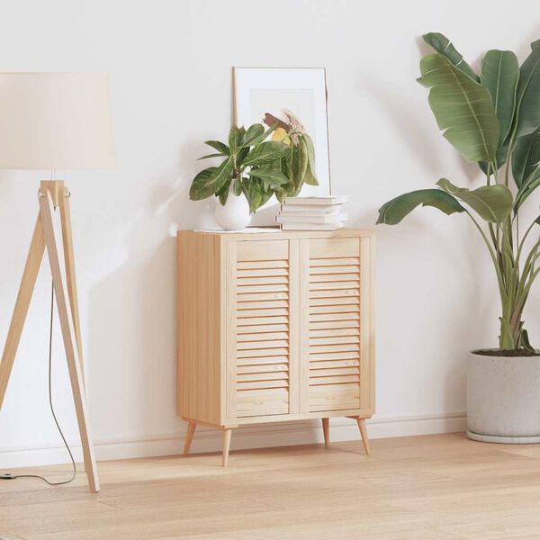 vidaXL Portes d'armoire &agrave; persiennes 2 pcs 61,5x29,5 cm pin massif