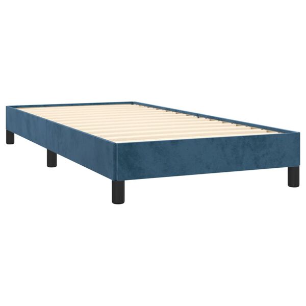vidaXL Sommier à lattes de lit avec matelas Bleu foncé 90x200 cm