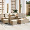 vidaXL Ensemble de canap&eacute; de jardin 9 pcs Beige Poly rotin