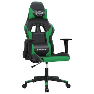 vidaXL Chaise de jeu Noir et vert Similicuir
