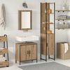vidaXL Ensemble de mobilier de salle de bain avec &eacute;tag&egrave;re 3 pcs Marron