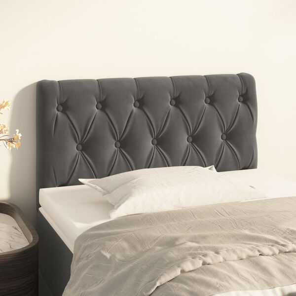 vidaXL Tête de lit Gris foncé 80x7x78/88 cm Velours