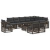 vidaXL Ensemble de canap&eacute; de jardin 11 pcs Gris et Gris fonc&eacute;
