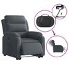 vidaXL Fauteuil inclinable &eacute;lectrique gris fonc&eacute; velours