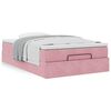 vidaXL Cadre de lit ottoman avec matelas rose 120x200 cm velours