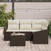 vidaXL Ensemble de canapé de jardin 5 pcs Marron et Crème polyrotin
