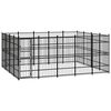 vidaXL Chenil d'ext&eacute;rieur pour chiens Acier 18,43 m&sup2;
